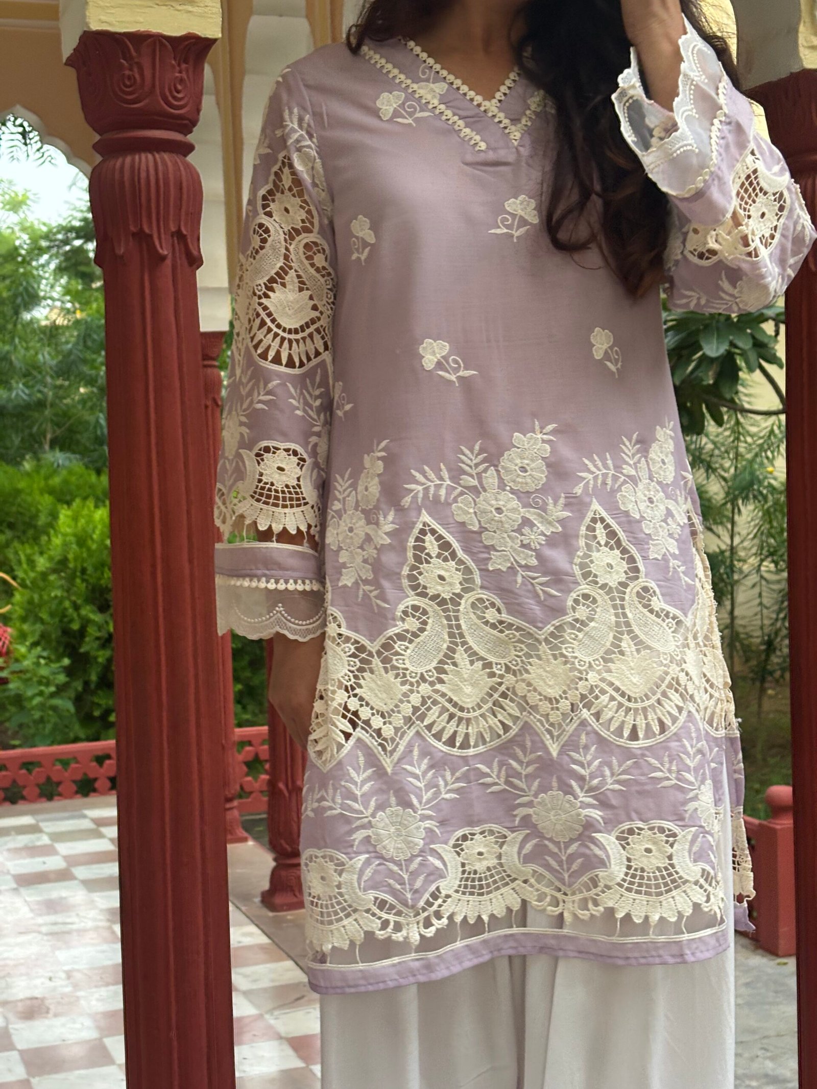 Lilac Queen Kurti with Farshi salwar - Image 4