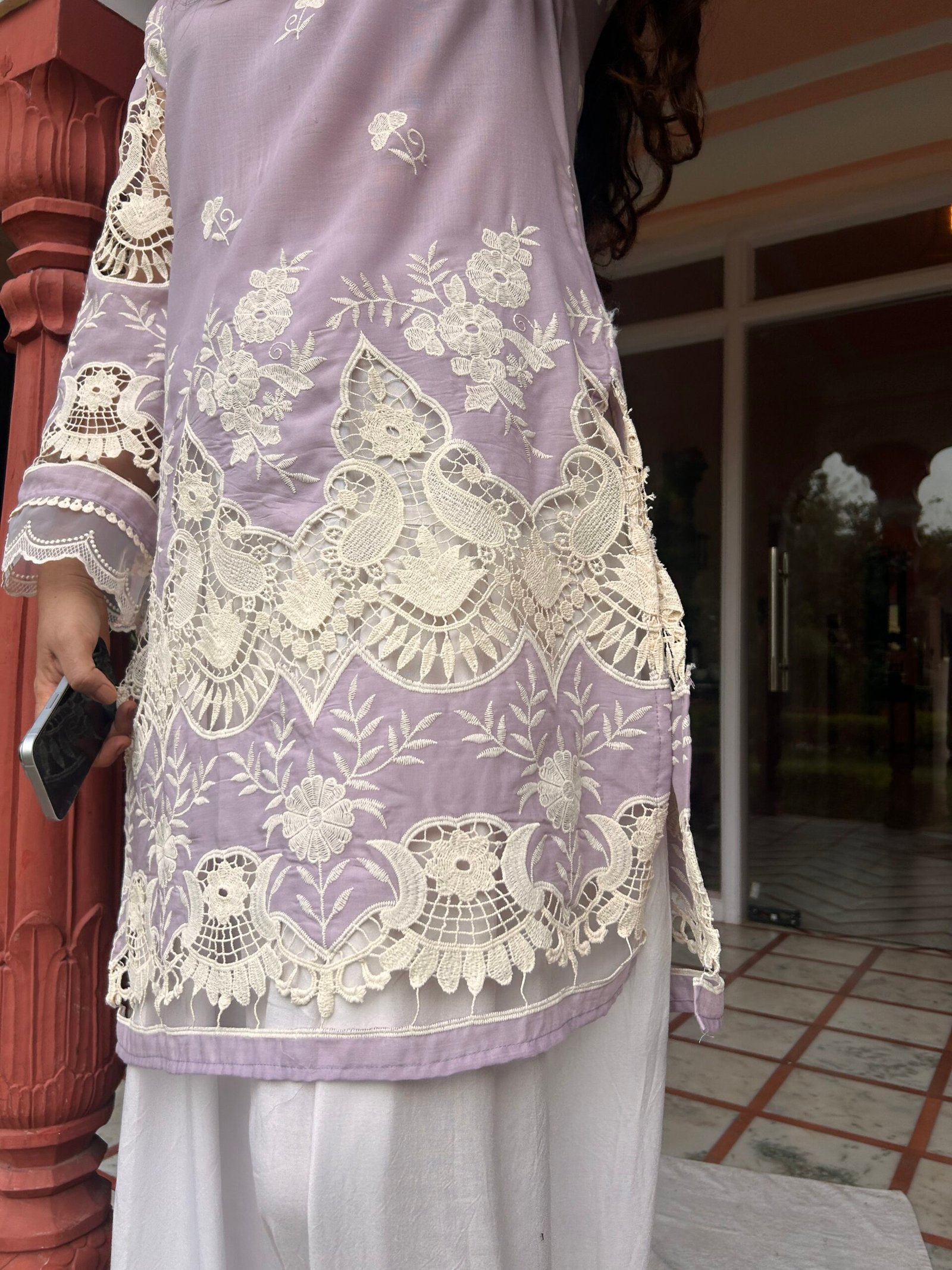 Lilac Queen Kurti with Farshi salwar - Image 5