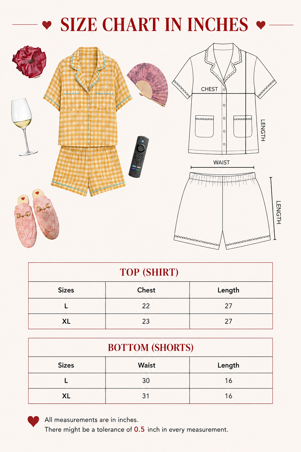 Sunny Gingham Night Suit - Image 9