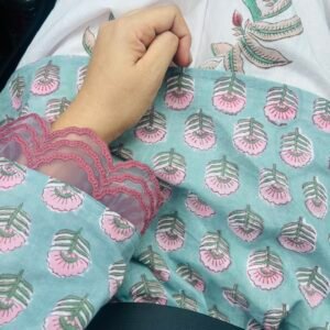 Palm Set – Hand Block Printed Kurti with Farshi Salwar