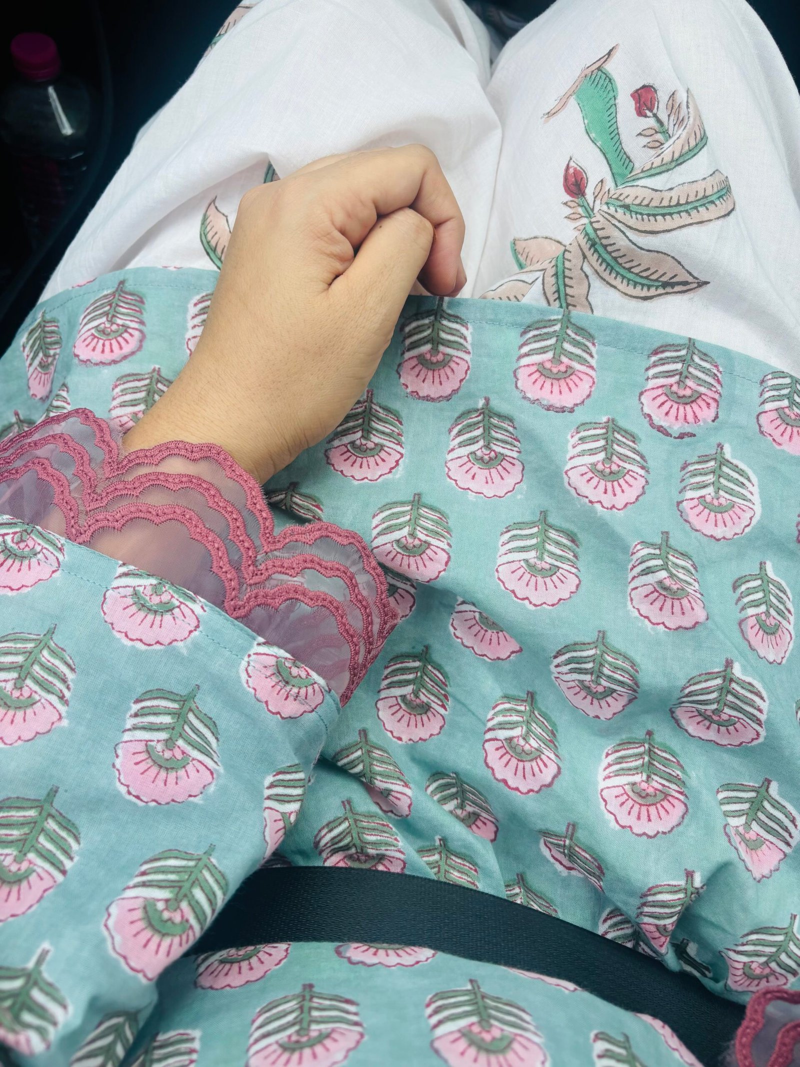 Palm Set – Hand Block Printed Kurti with Farshi Salwar