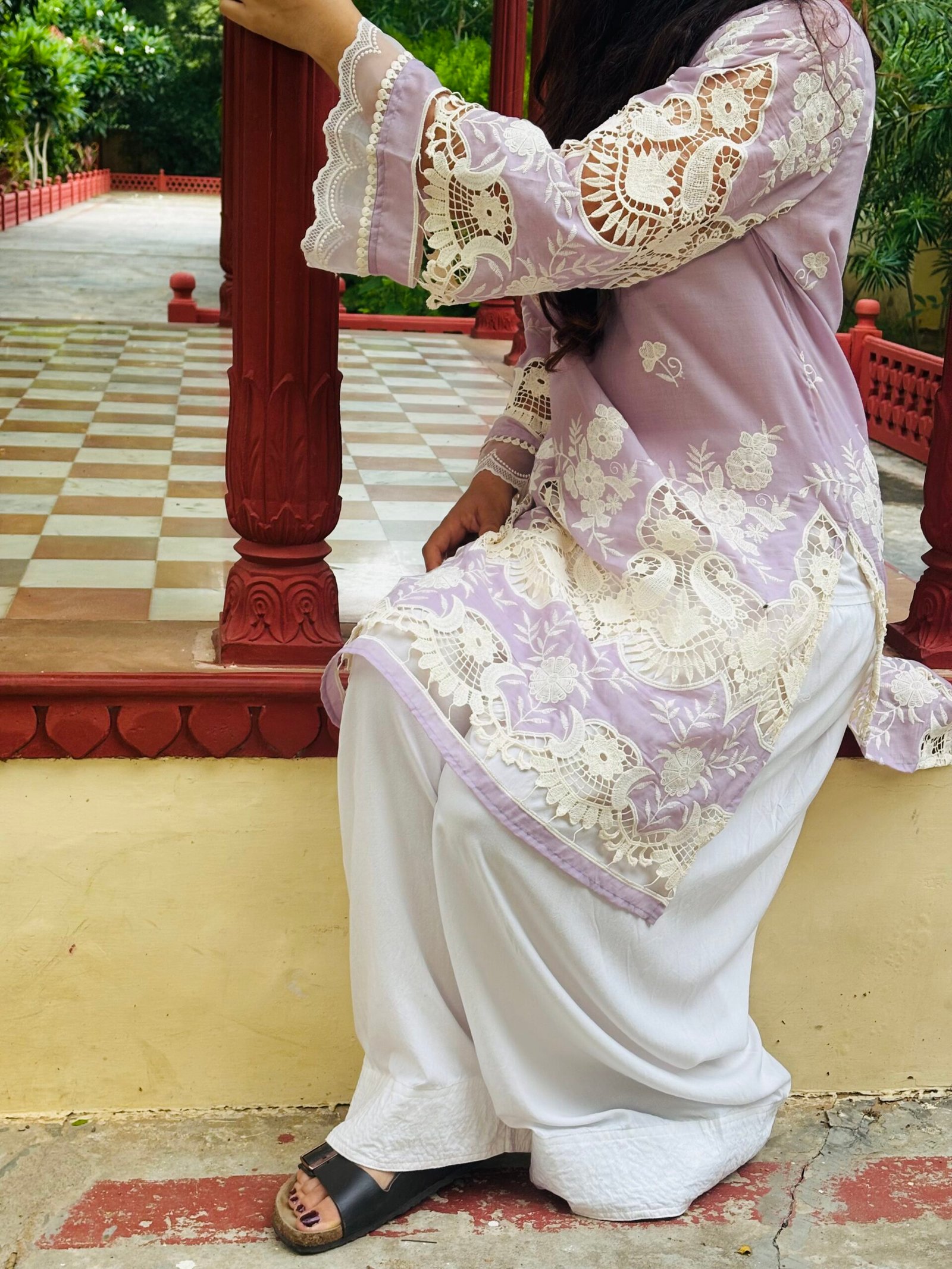 Lilac Queen Kurti with Farshi salwar