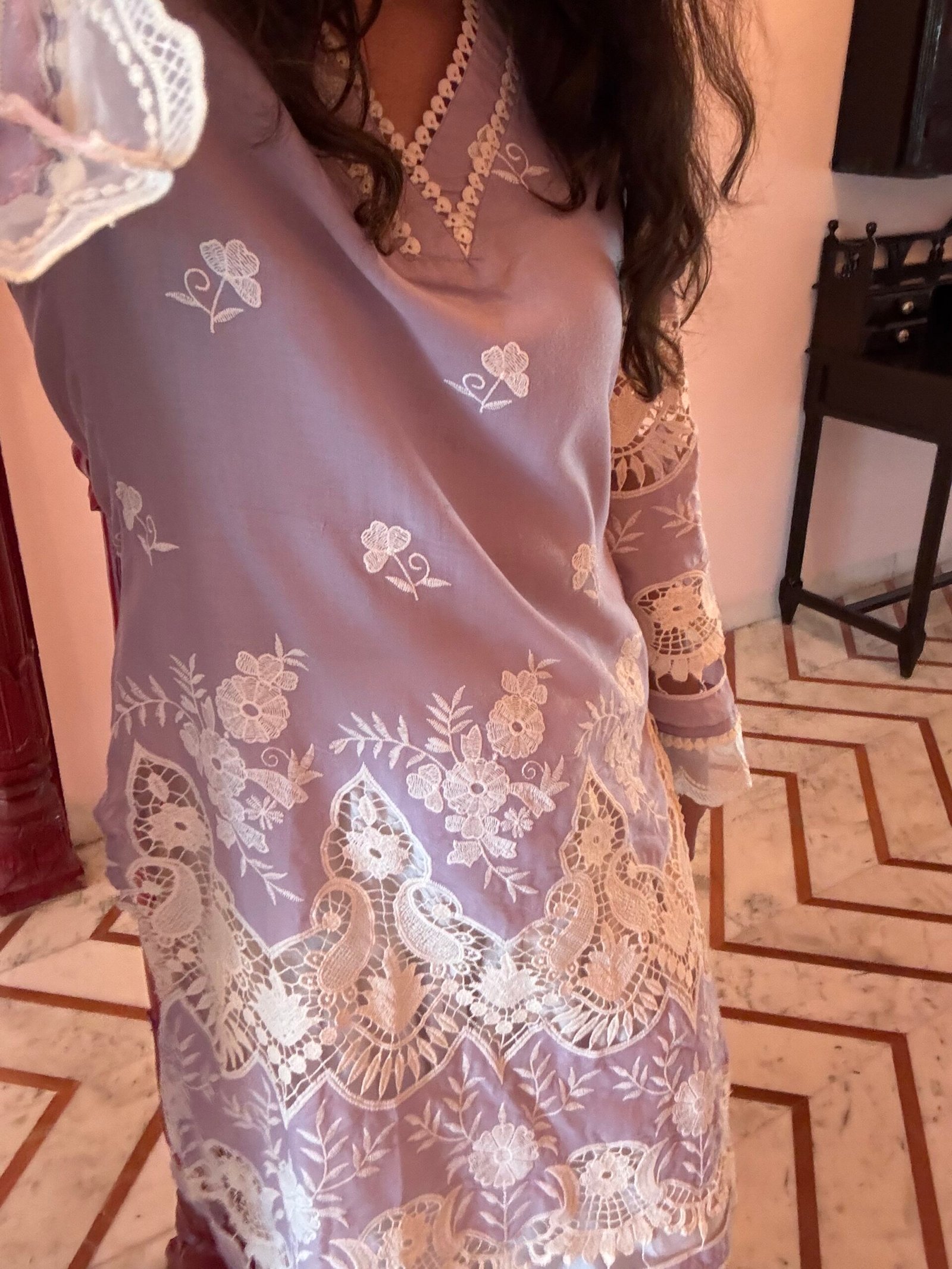Lilac Queen Kurti with Farshi salwar - Image 6