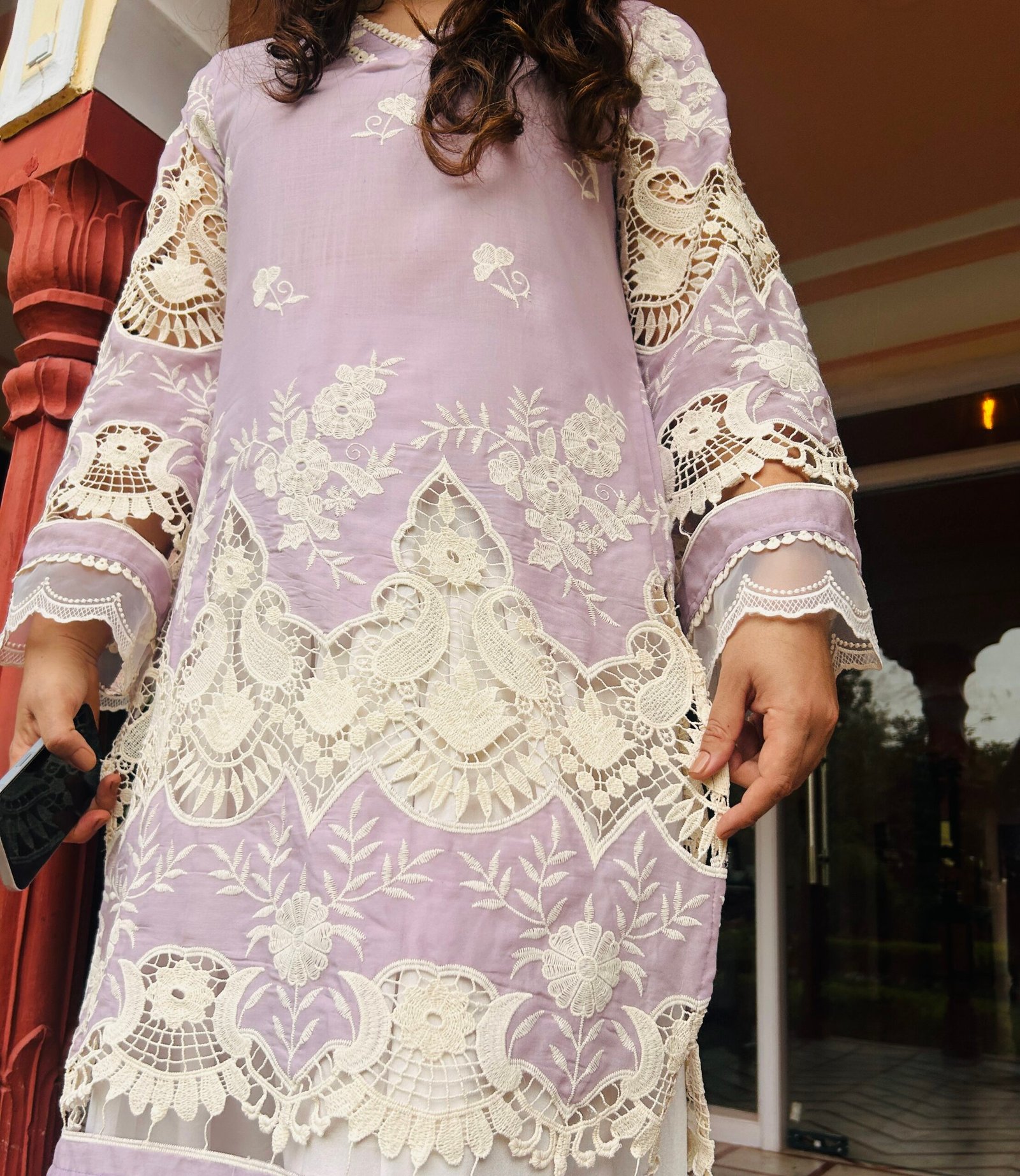 Lilac Queen Kurti with Farshi salwar - Image 7