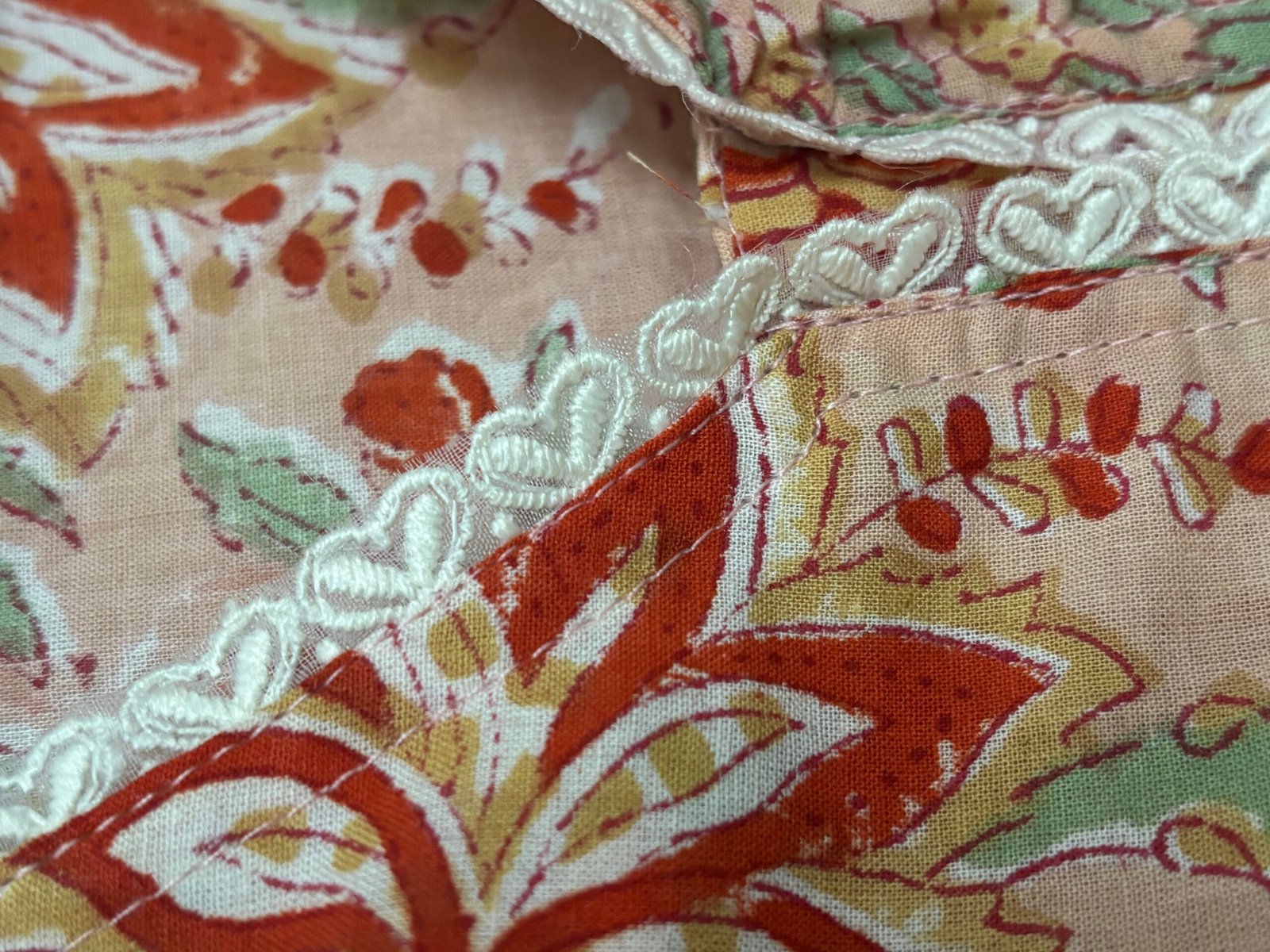 Peach petals– Hand Block Printed Kurti with poplin cotton Farshi Salwar - Image 3