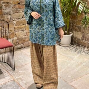 Morni Set – Vanaspati Hand Block Printed Kurti with Farshi Salwar