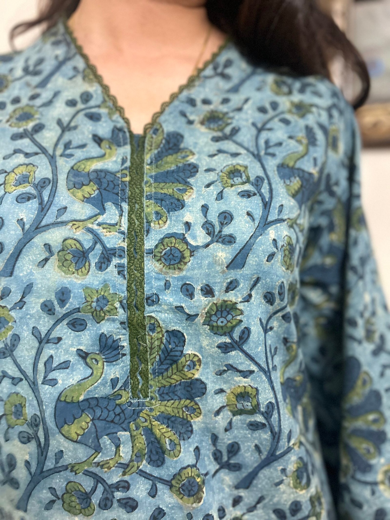 Morni Set – Vanaspati Hand Block Printed Kurti with Farshi Salwar - Image 6